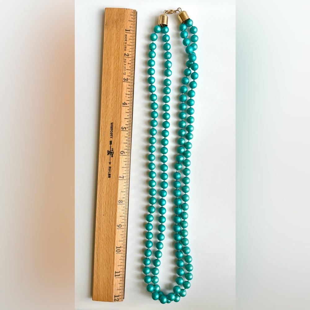 Vintage Teal Beaded Necklace